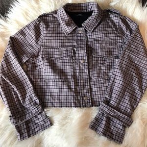 Wild fable purple plaid 90’s cropped jacket NWOT